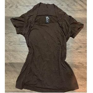 SUPER CUTE TOP!! Dark Brown tight top with cute cutout.